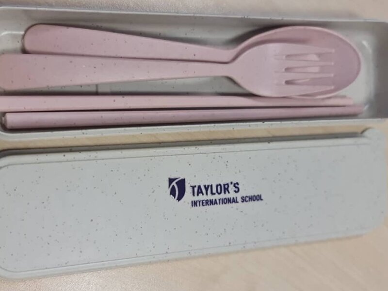 A picture of a TIS reusable cutlery set